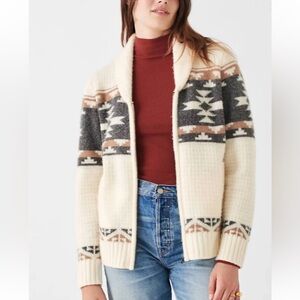 Faherty Byt Fairysle Zip Cardigan Luxury Blend Cashmere Merino size L Sold Out